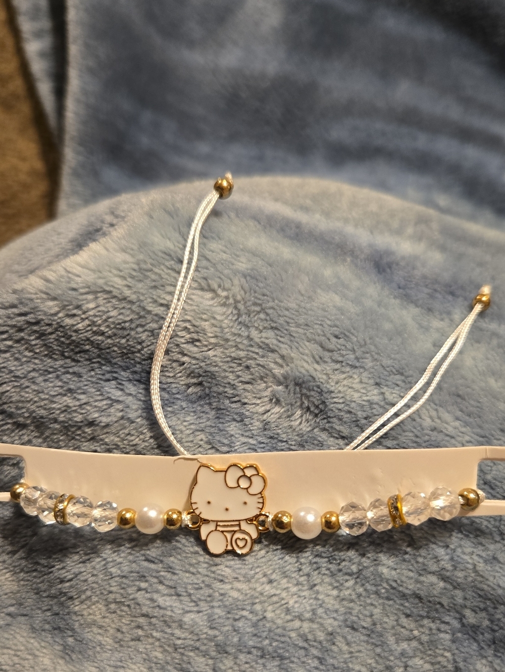 3/$10 Buddle Deals Hello Kitty White, Clear and Gold Beaded Kids Bracelet